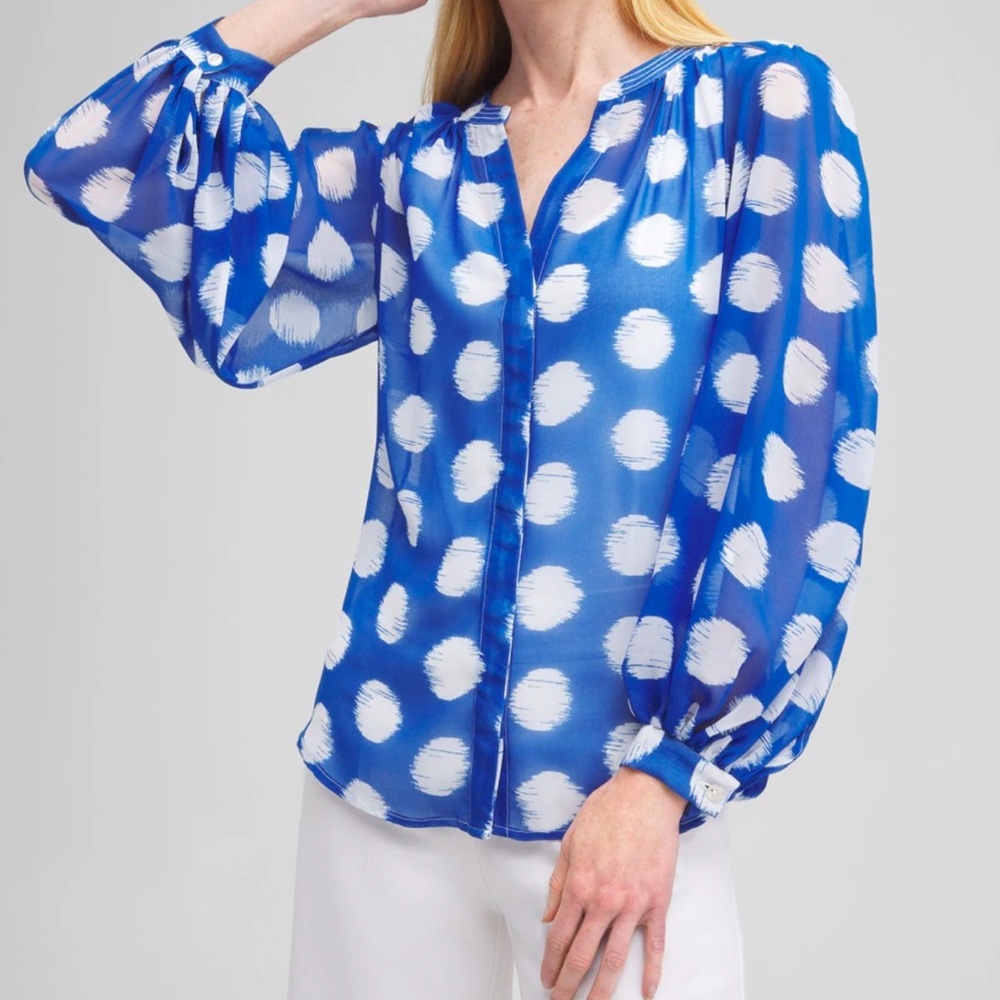 Chico's Blue and White Blouse